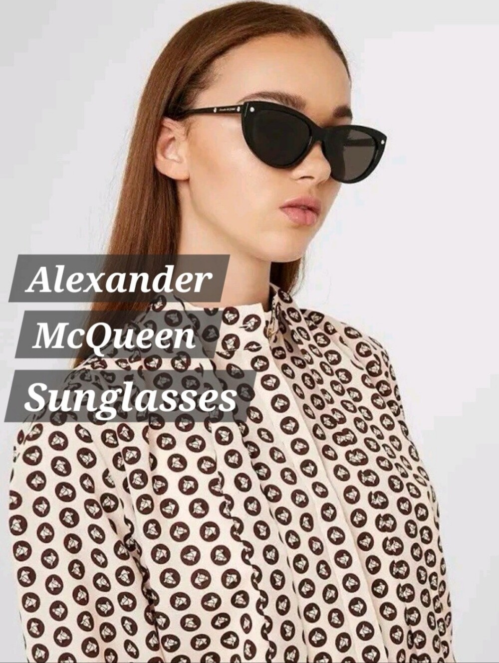 Alexander McQueen Cat Eye 55mm Sunglasses NEW